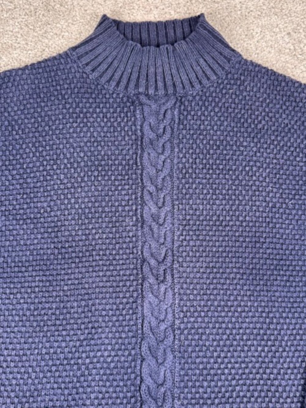 Vintage Gap Sweater Women Medium Blue Pullover Boxy Cable Knit Textured 90s Y2K - Picture 2 of 8